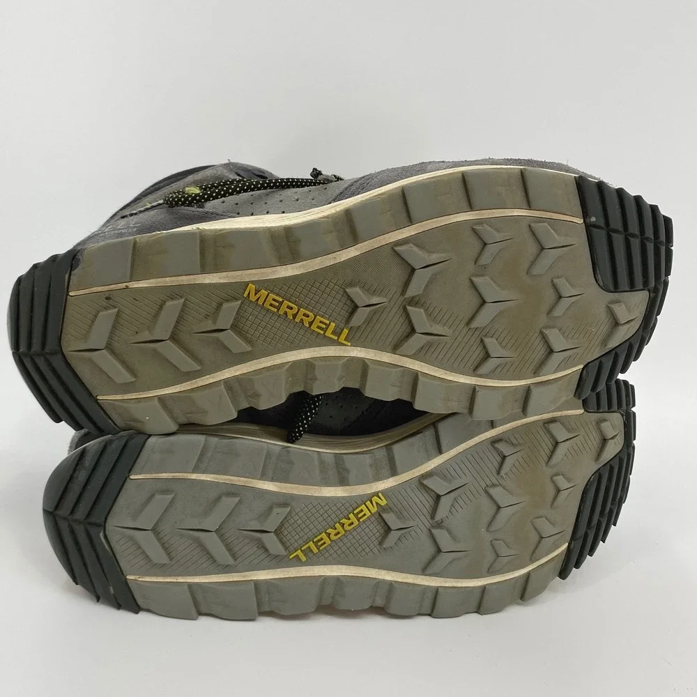 Merrell Wildwood Mid Waterproof Mens Gray Suede Hiking Boots J068029‎ Size 9